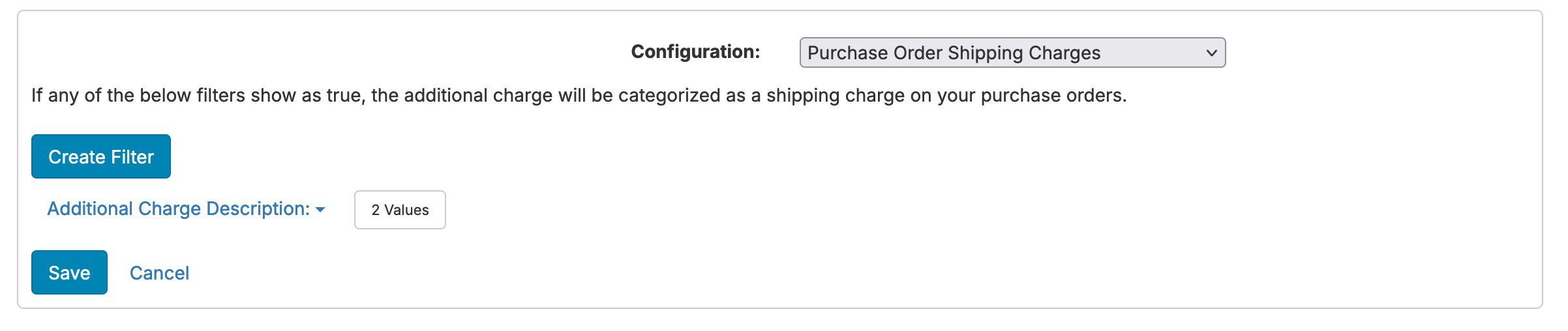 Purchase Freight Setup